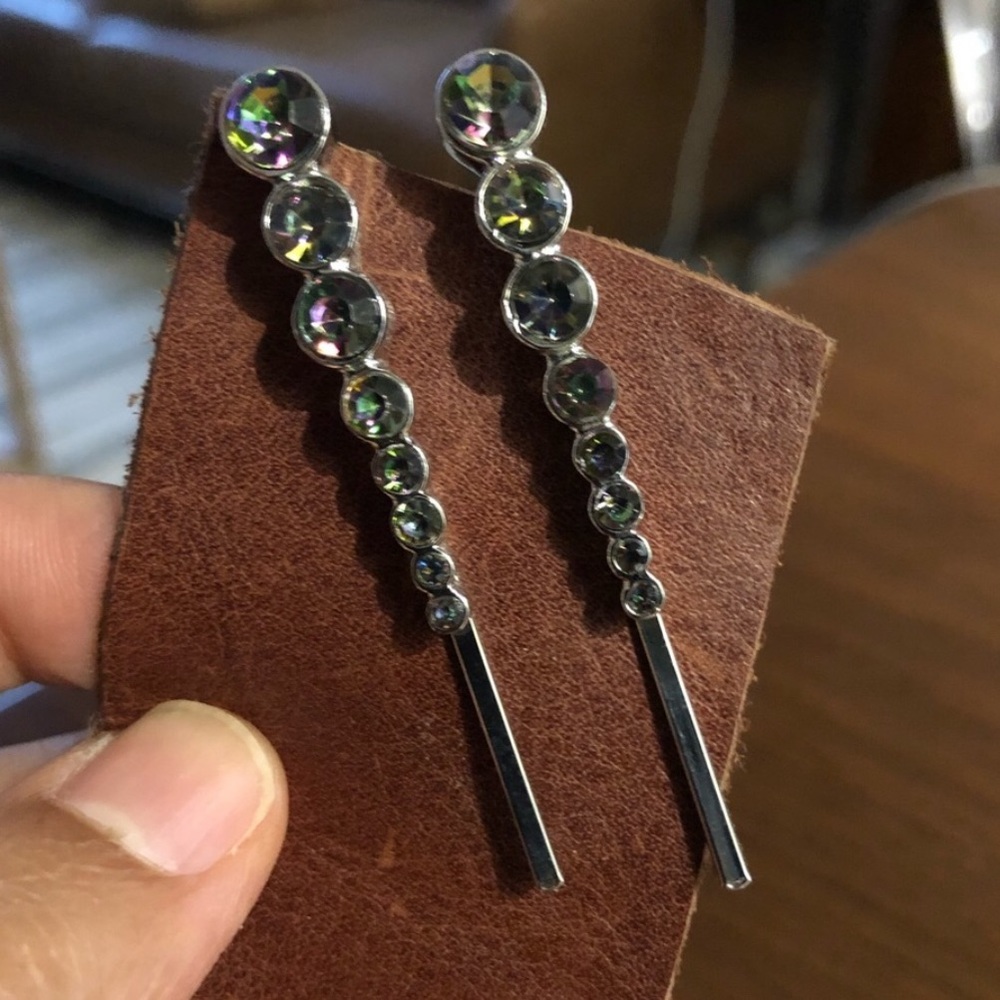 Galaxy multicolor rhinestone Bobby pin hair clips - Picture 1 of 6